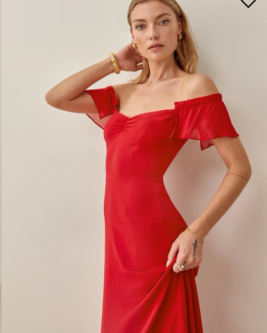  Reformation Butterfly Dress, Bright Blu - Image 3