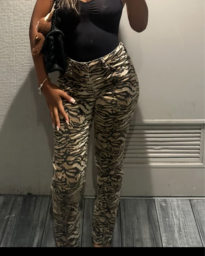 Tiger Print Jeans  - Image 1