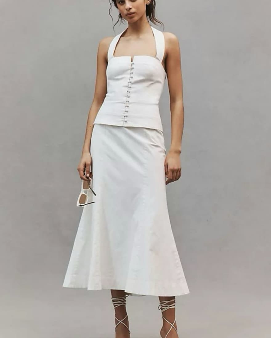 BHLDN Jayne Halter Midi Dress - Image 1