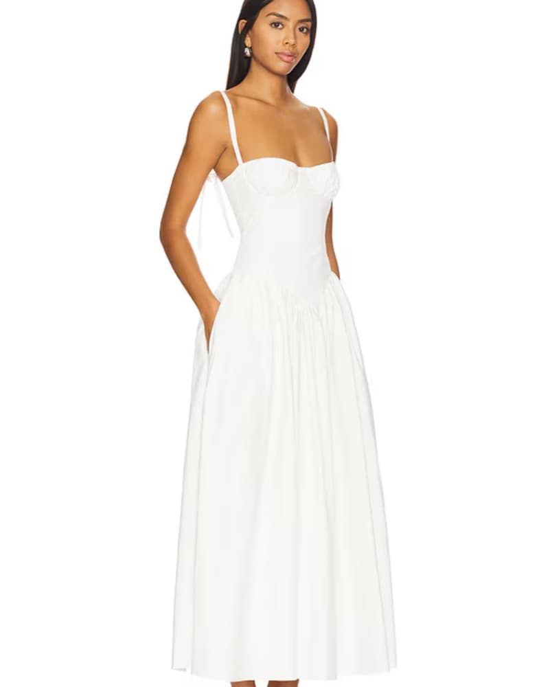 Emma Midi Dress - White Dress Tularosa - Image 1
