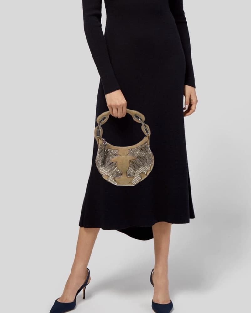 Jimmy Choo Suede Embellished Mini Bag - Image 2