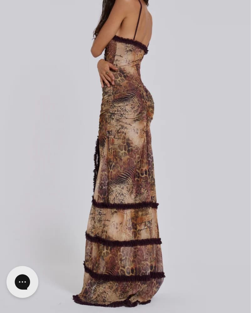 Jaded London Fatale Maxi Dress in Sunros - Image 3