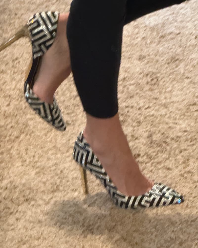 Stunning black And Silver Sequins Heels - Image 1