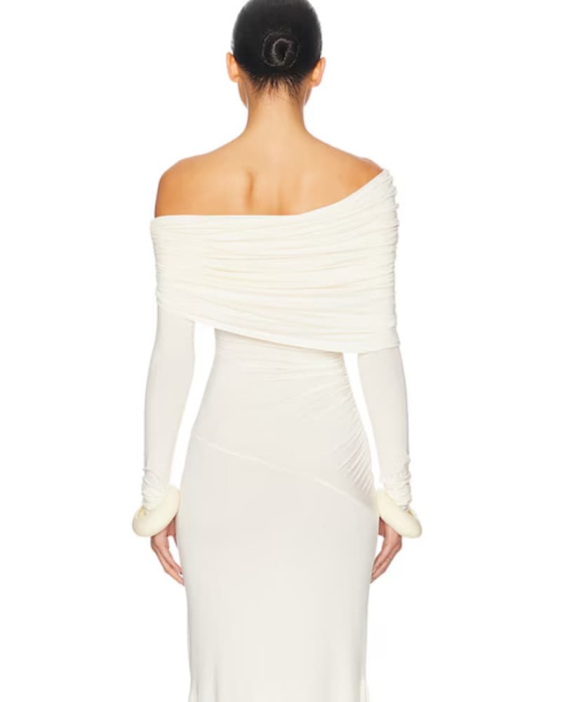 Helsa Off Shoulder Cream Gown - Image 4