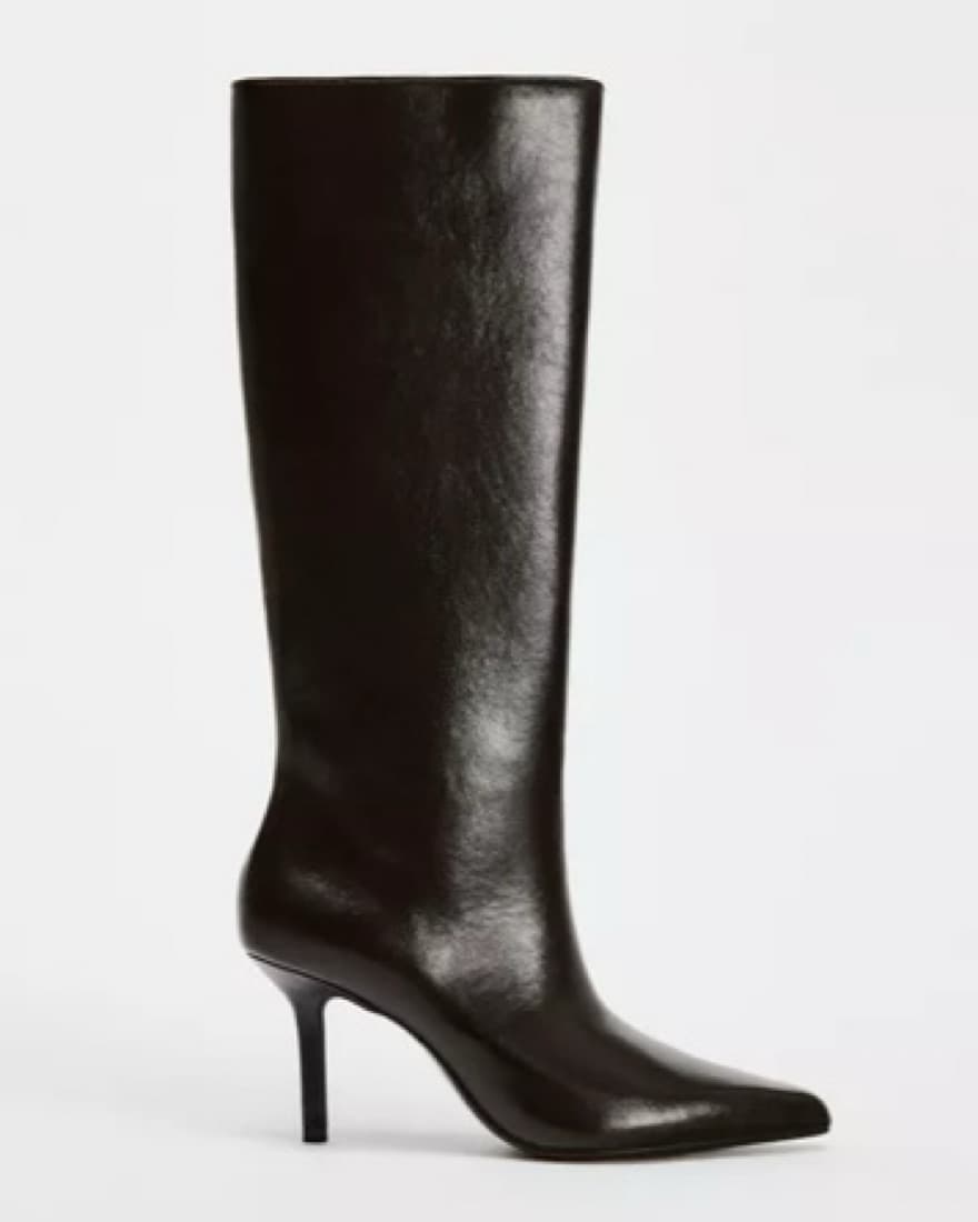 Sleek Brown Leather Knee-High Boots - Image 1