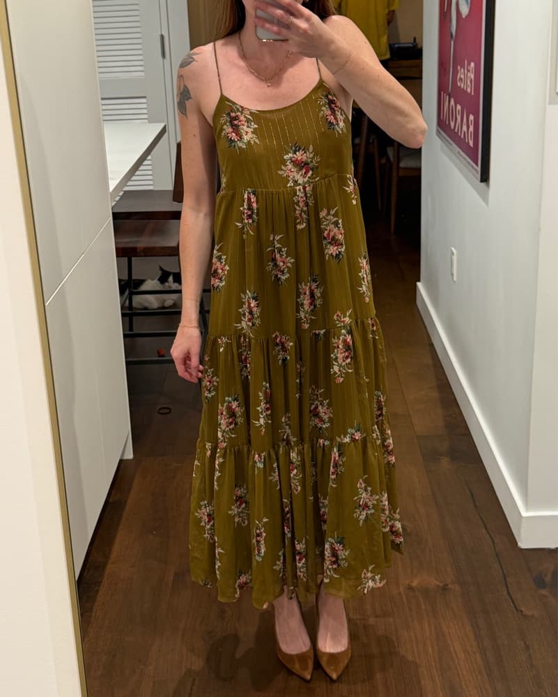 Madewell Olive Floral Maxi Dress - Image 3