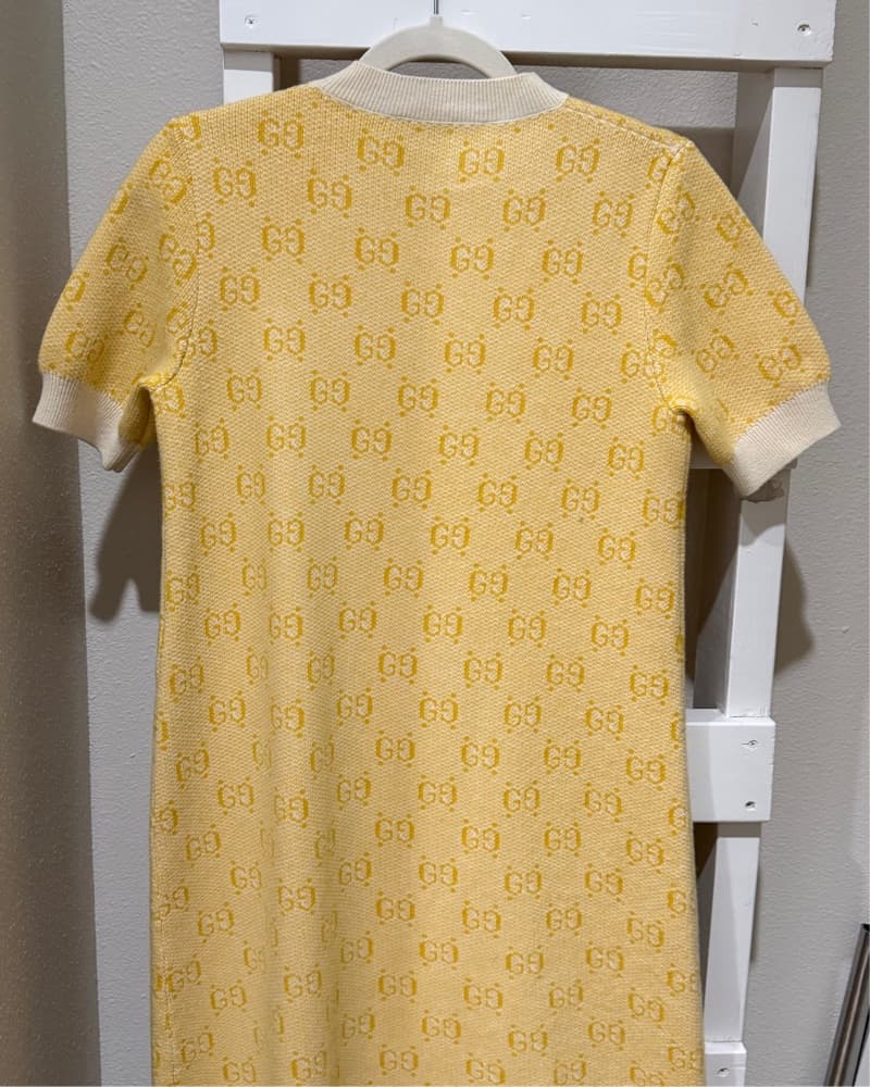 Chic Gucci Printed Yellow Sweater Dress - Image 4