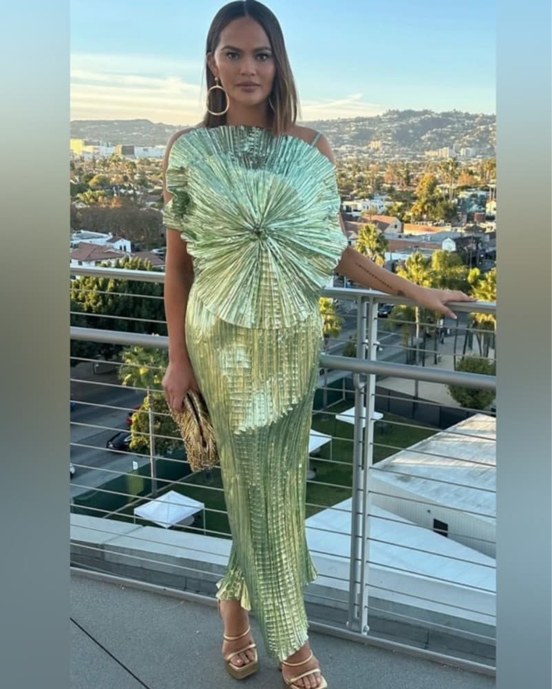 Cult Gaia Anthros Spearmint Metallic Top - Image 6