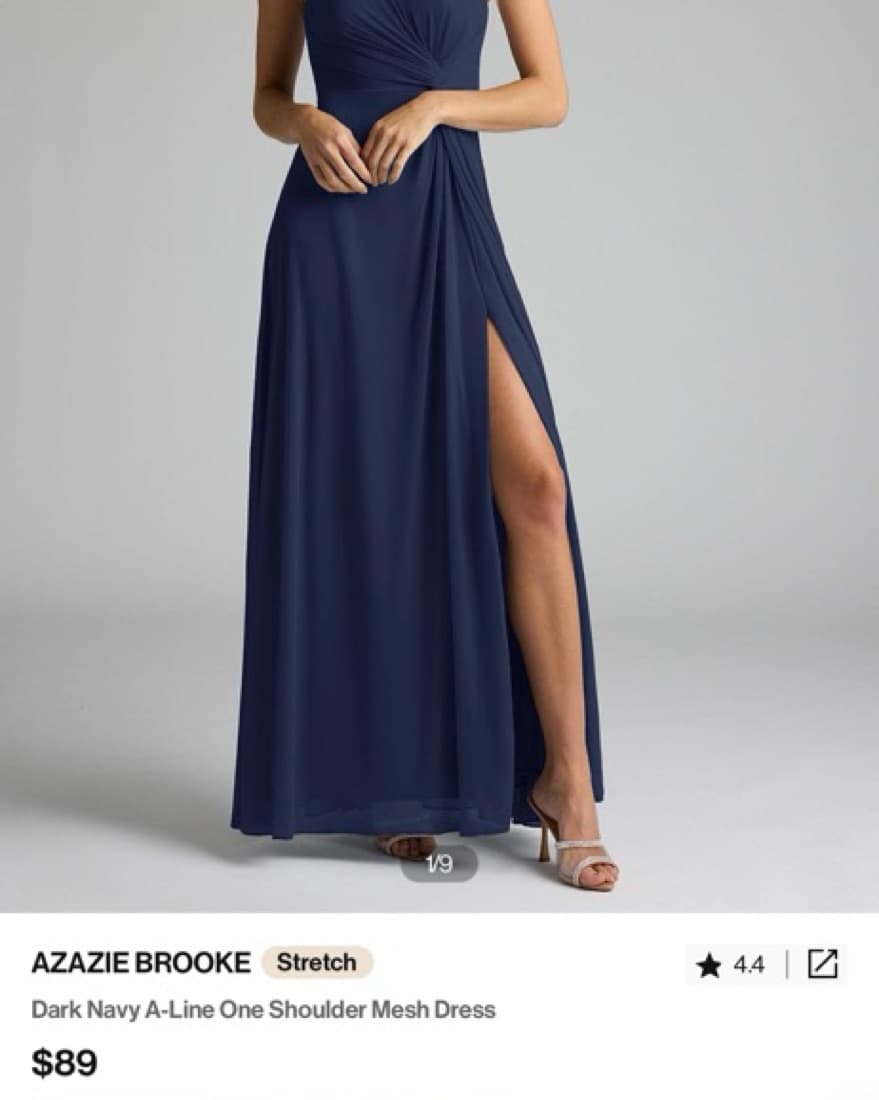 Azazie Brooke Bridesmaid Dress Navy Blue - Image 1