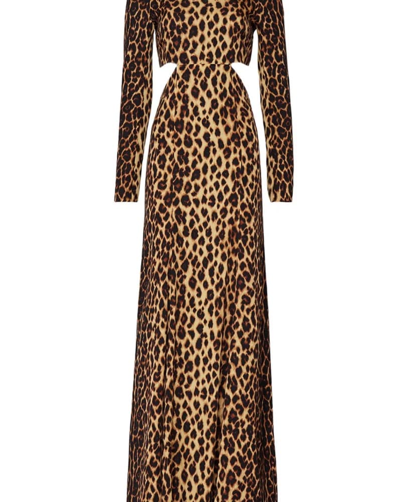 ALC Silk leopard Print Gown | Size large - Image 5