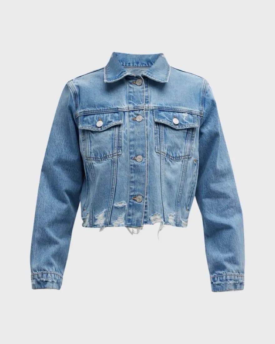 FRAME Cropped Denim Jacket - Image 1