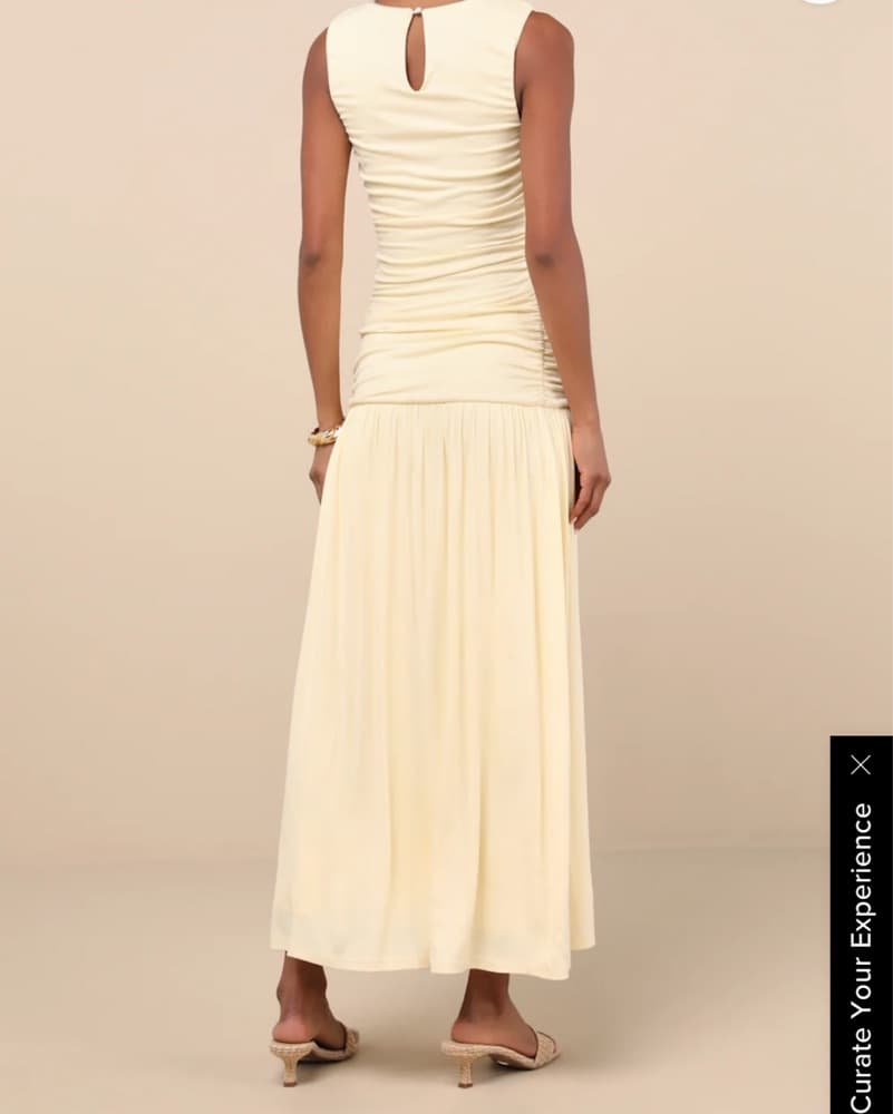 Yellow Drop Waist Dress - Image 4