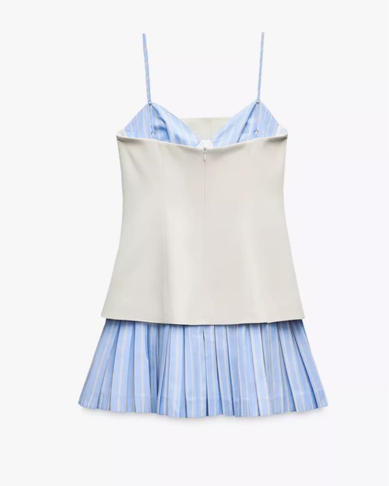 Zara Combination Short Poplin Dress - Image 2