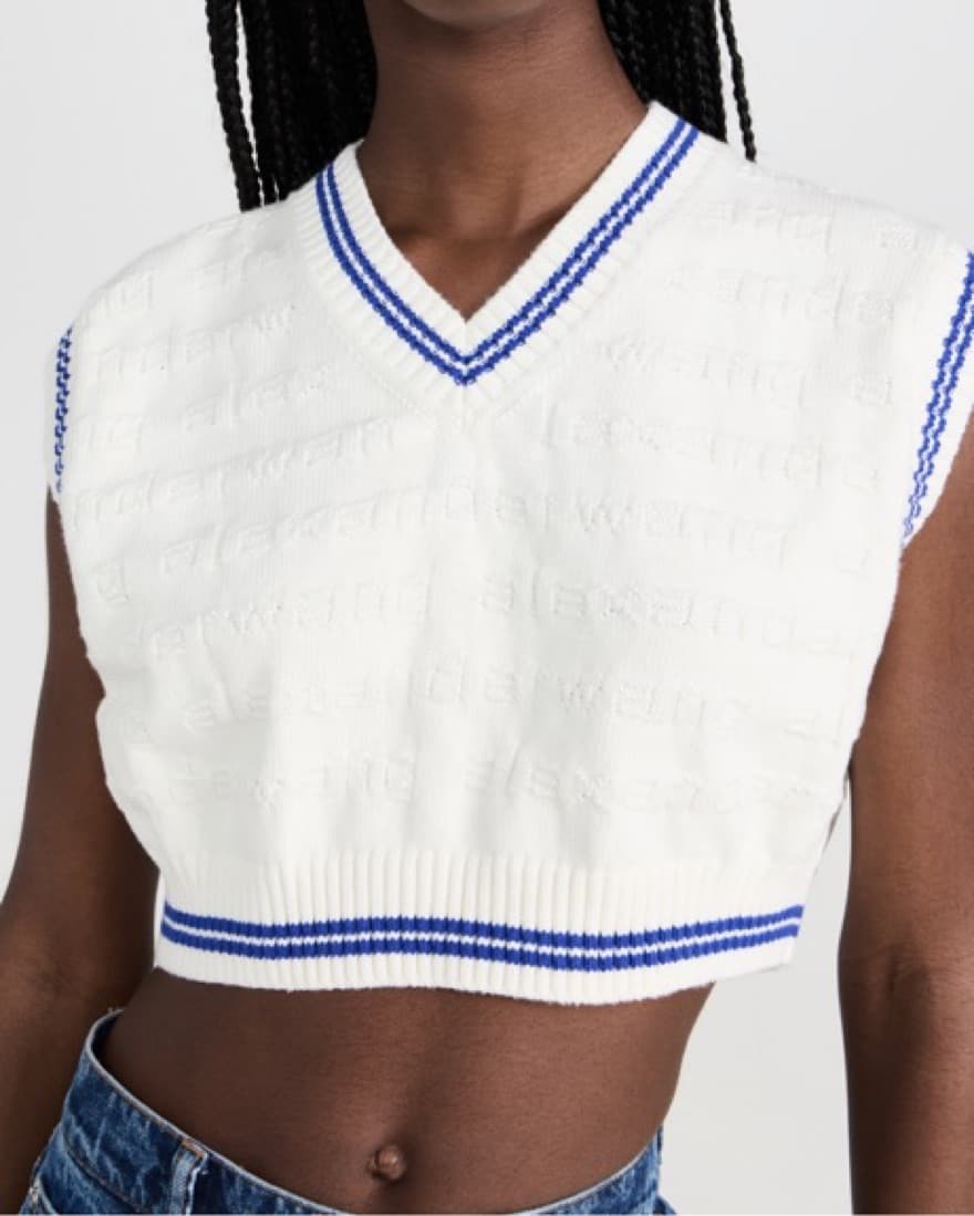 Alexander Wang Logo Stripe V Neck Vest - Image 3