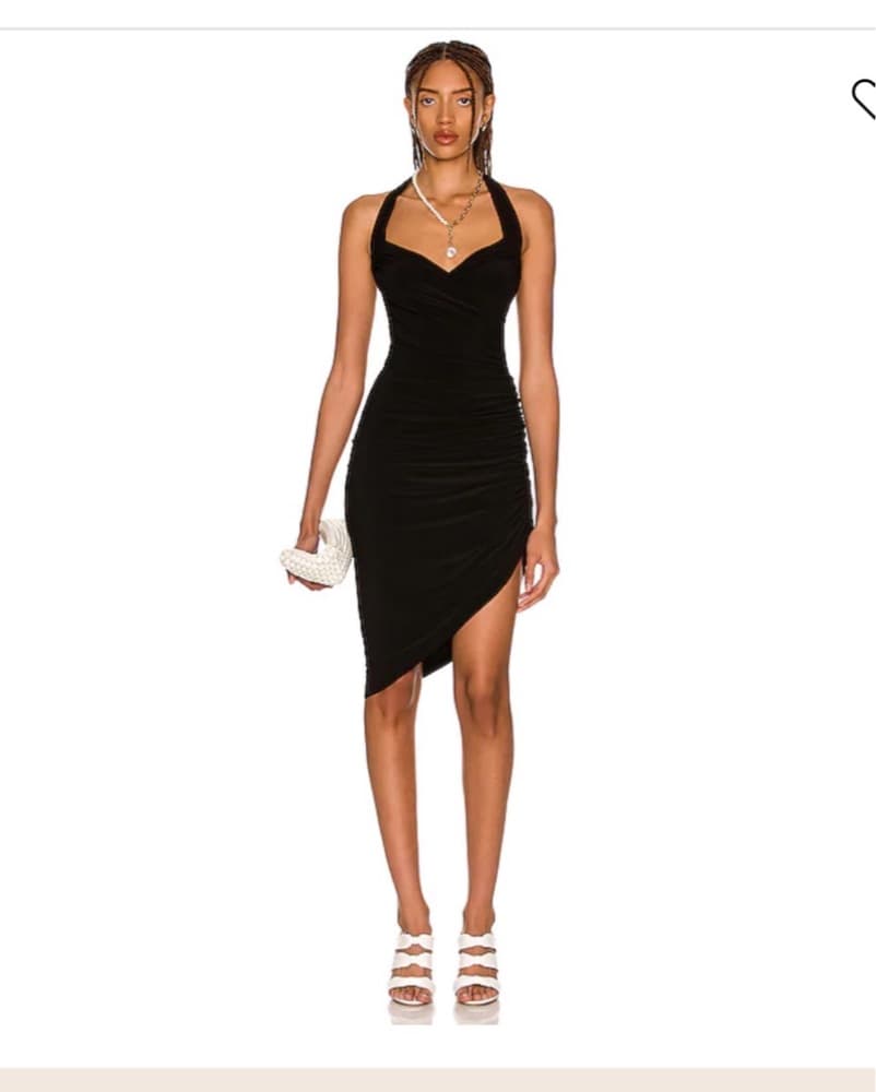 Norma Kamali Black Halter Midi Dress - Image 1