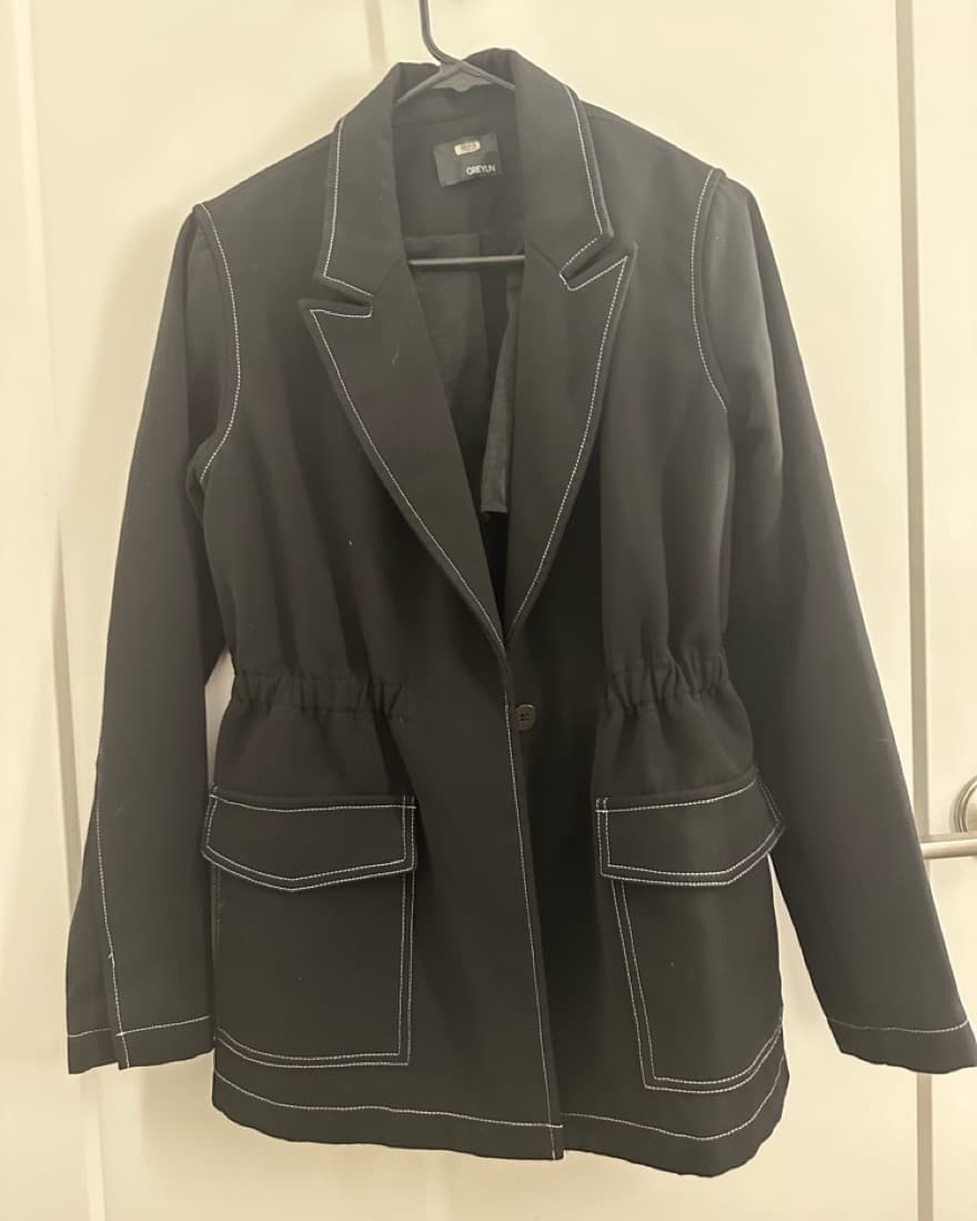 Greylin Contrast Stitch Blazer - Size M - Image 2