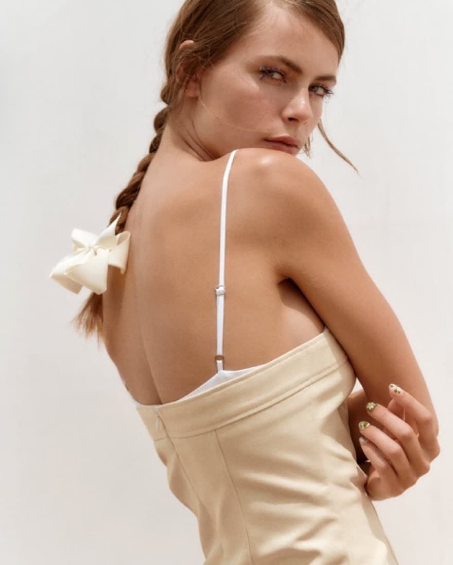 Beige Denim Dress  - Image 2