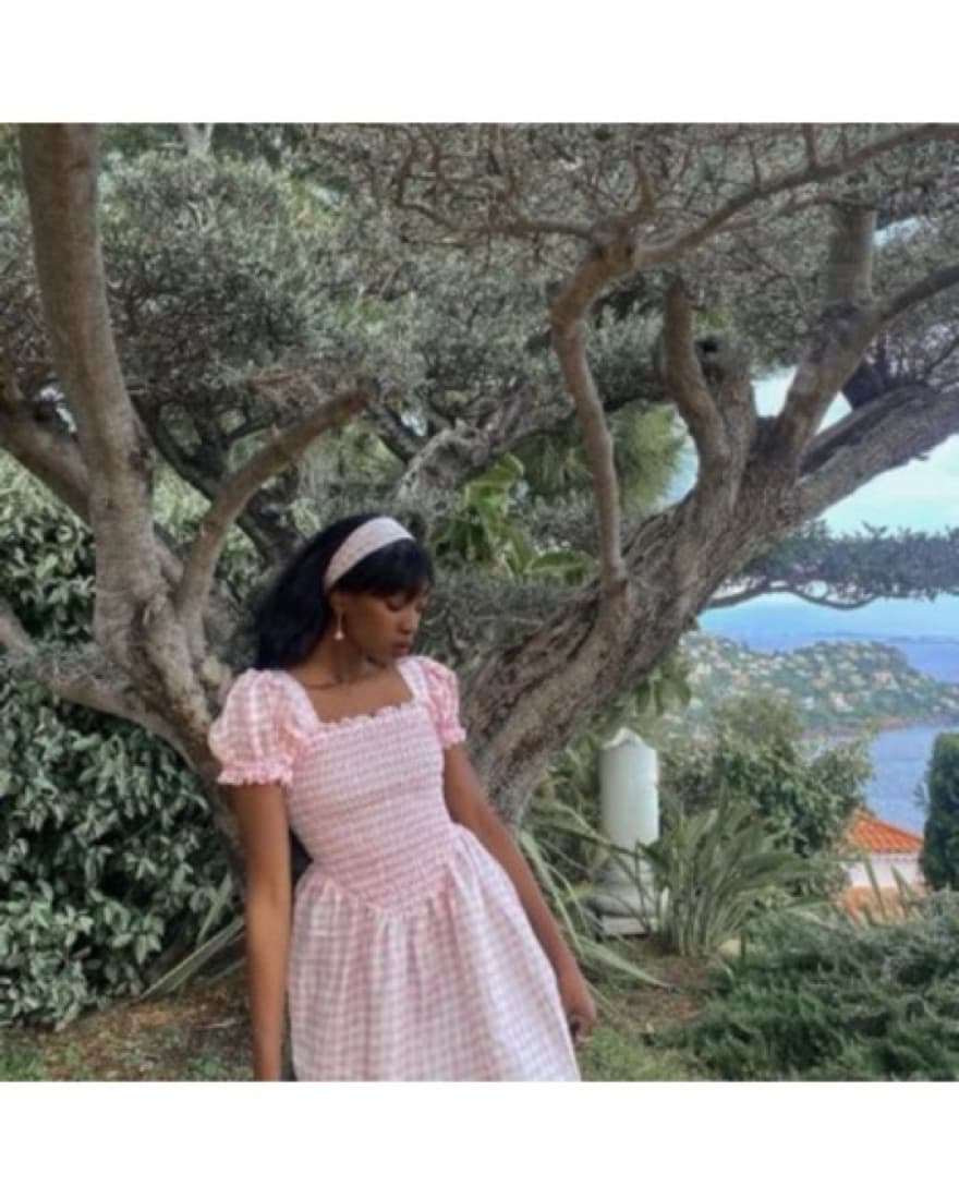 Sleeper Belle Linen Dress in Pink Vichy  - Image 6