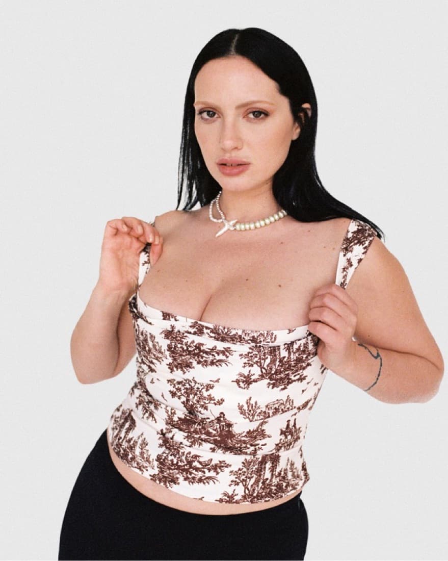 Miaou Imogene Corset In Brown Toile - Image 2