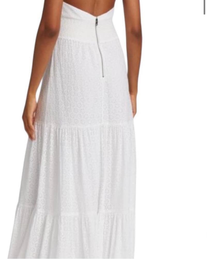 Alice & Olivia Long Eyelet White Dress - Image 3