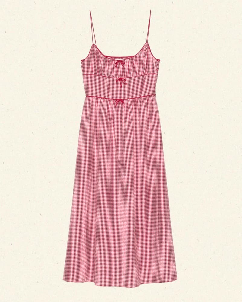 Doen Belline Dress in Red Gingham - Image 5