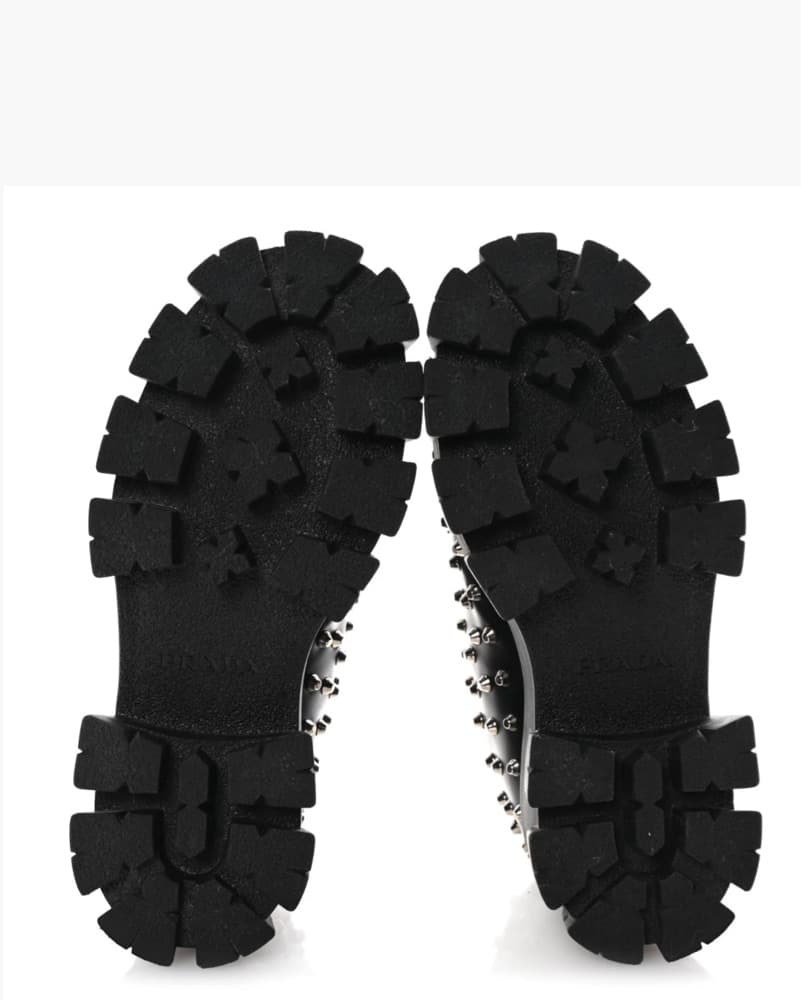 Prada Studded Lace Up Loafers - Image 4