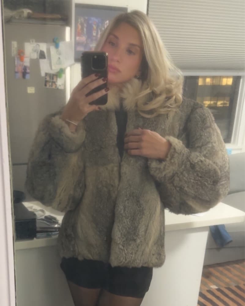 Mademoiselle Vintage Rabbit Fur Coat - Image 1