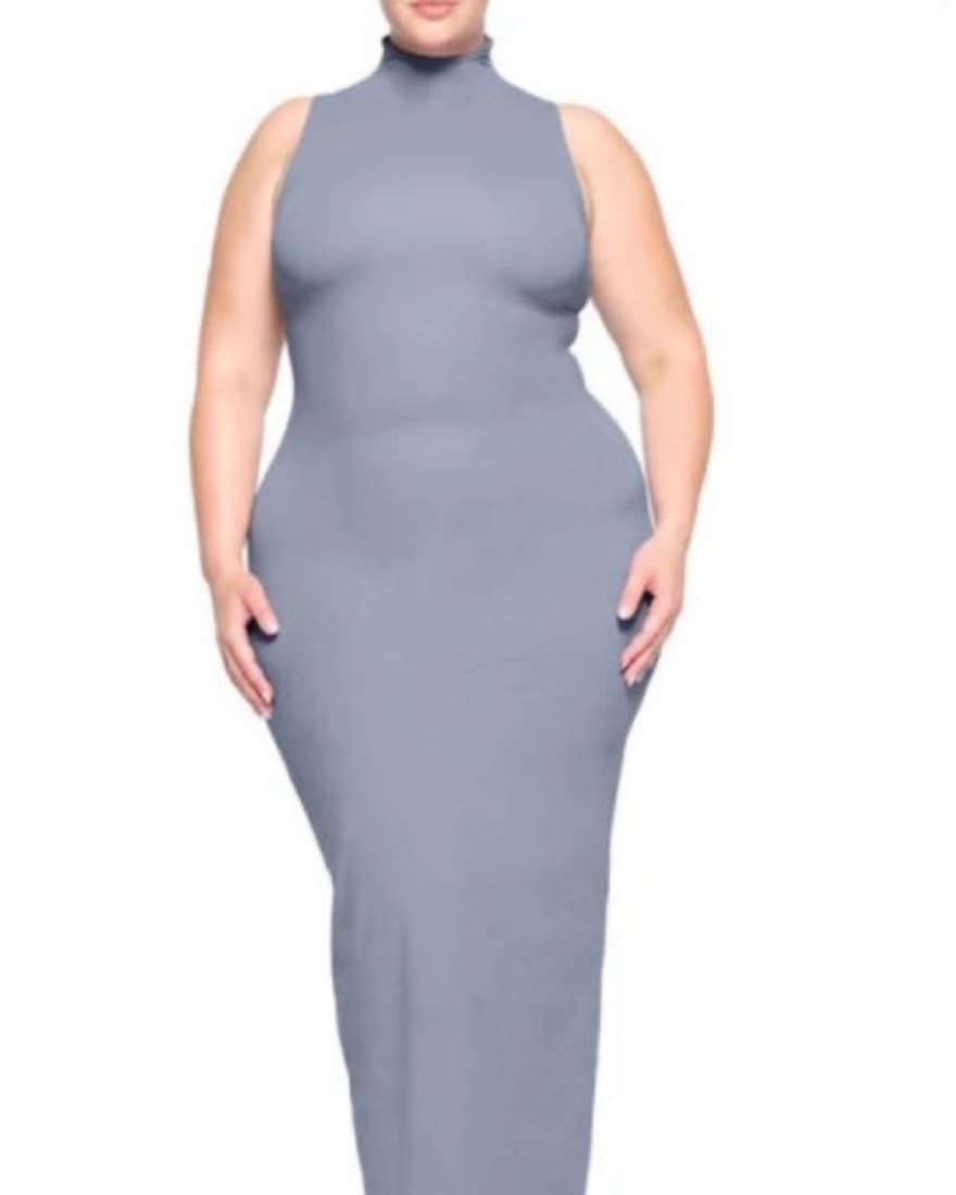 Skims Mock Neck Sleeveless Dress - Image 2