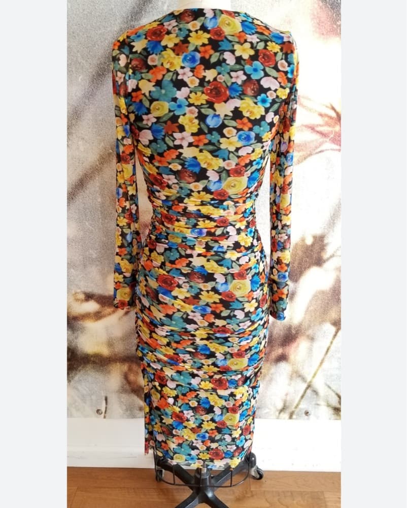 GANNI Floral Printed Mesh Dress - Image 4