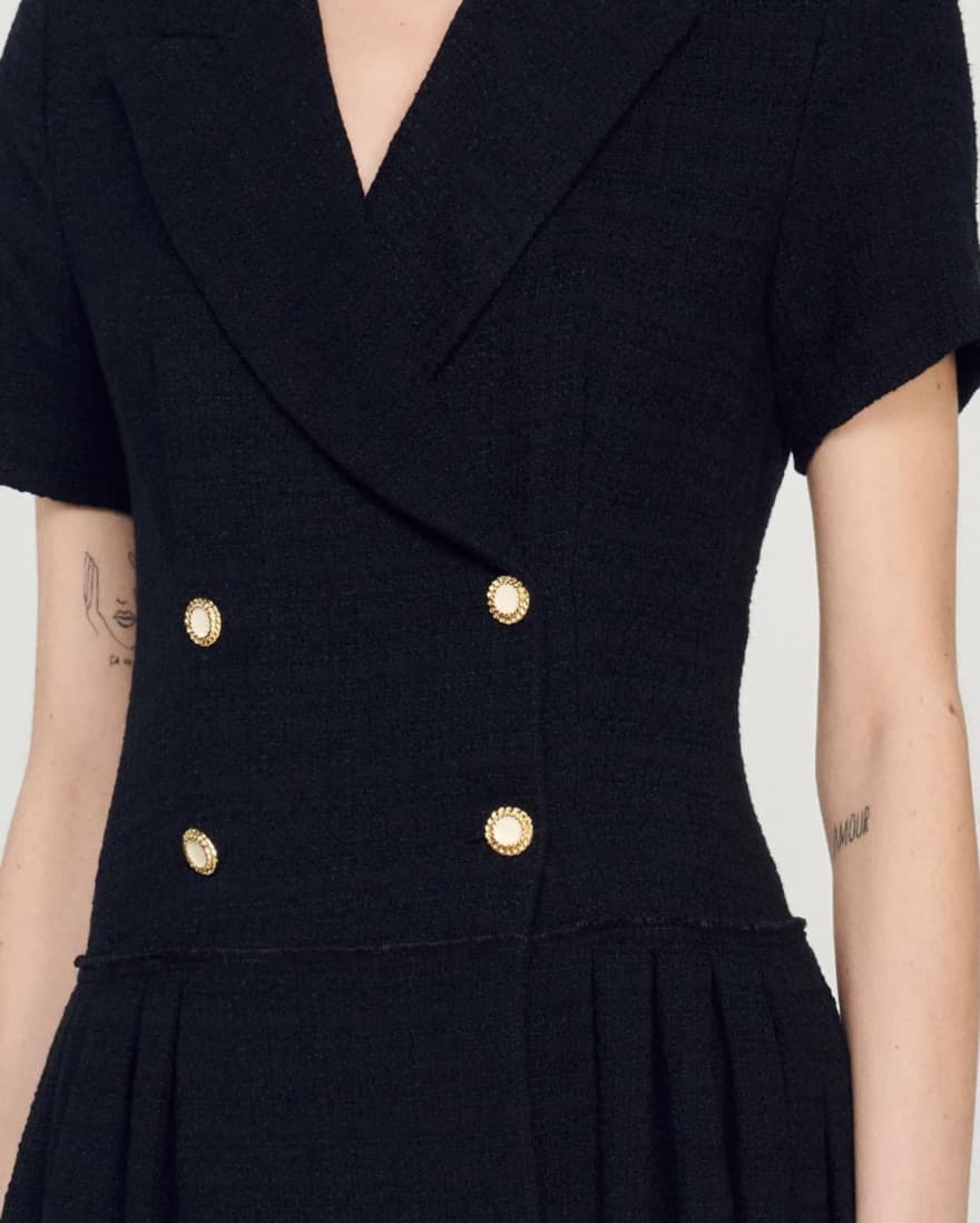 Sandro Short Tweed Coat Dress - Image 3