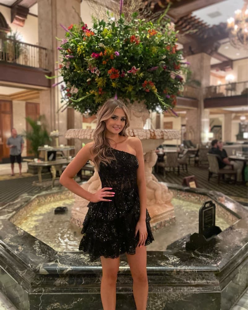 Black Sparkle Sherri Hill Dress - Image 2