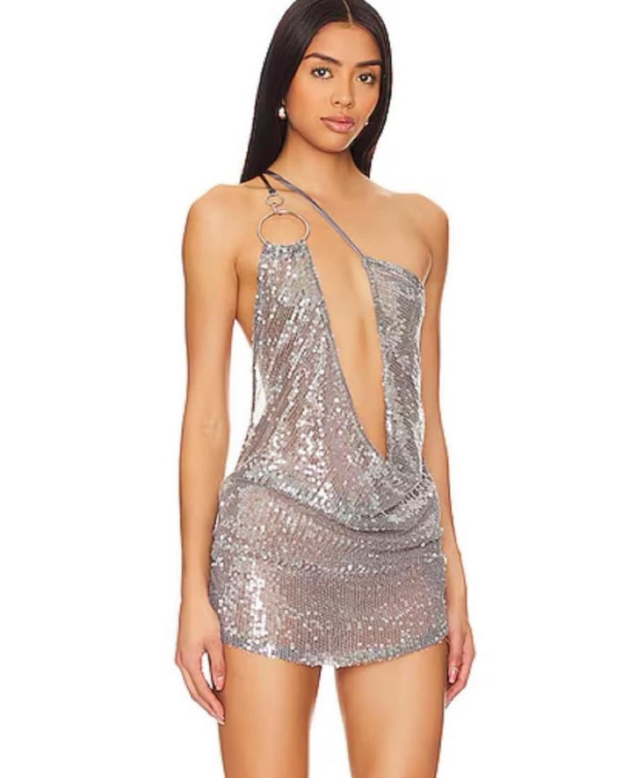 Sparkling Sequin Halter Romper - Image 2