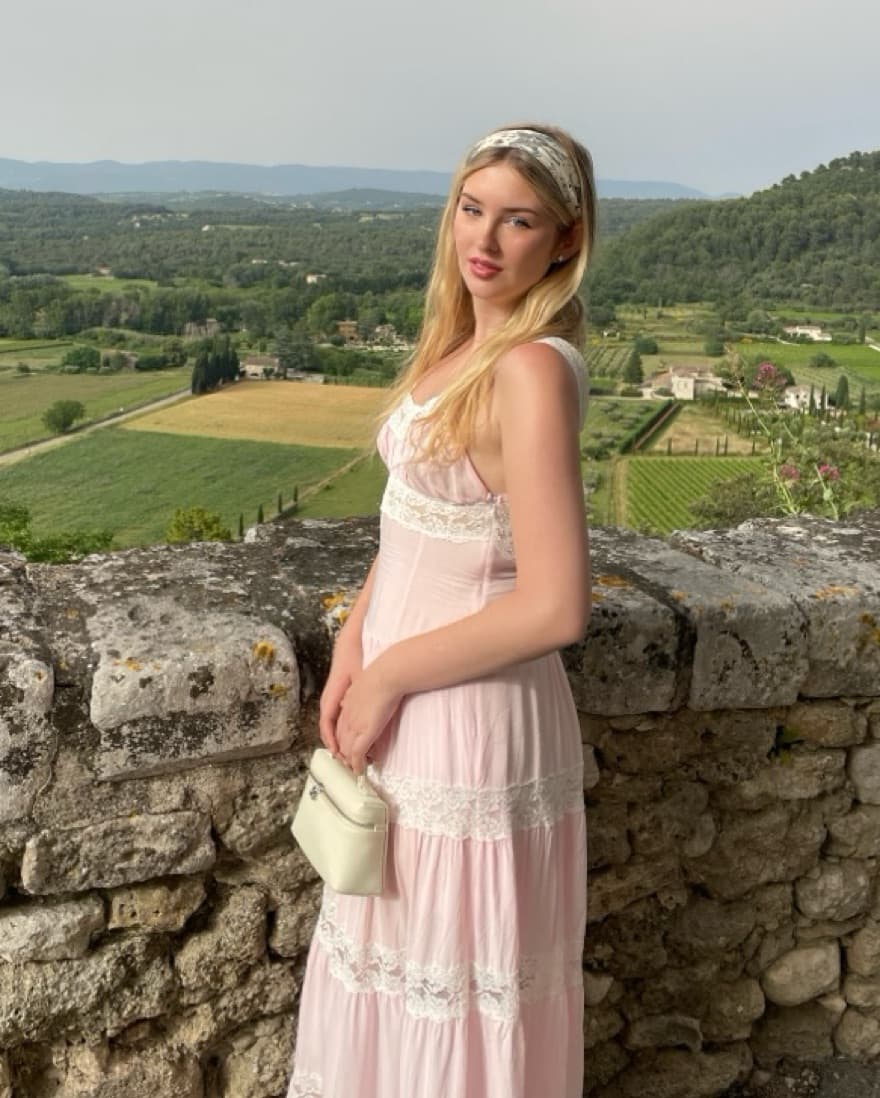 Light Pink Lace Detail Sundress - Image 1
