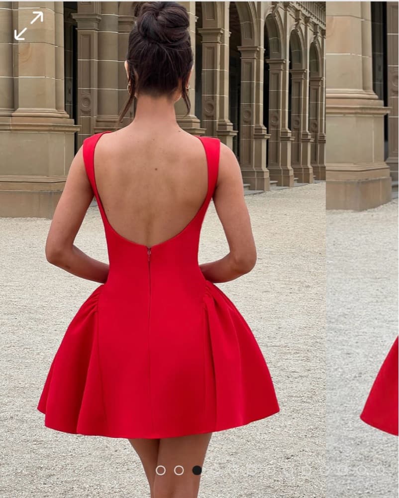 Elegant Red Mini Dress - Image 2
