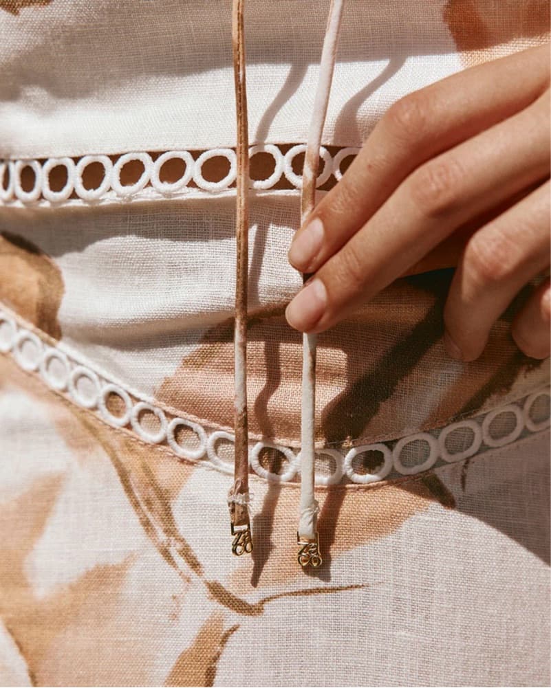 Linen Seashell Eyelet Maxi Dress  - Image 4