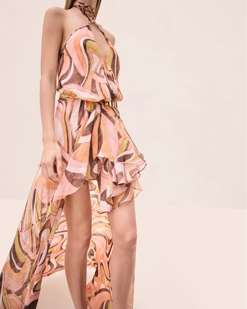 Printed High Low Dress - Image 3
