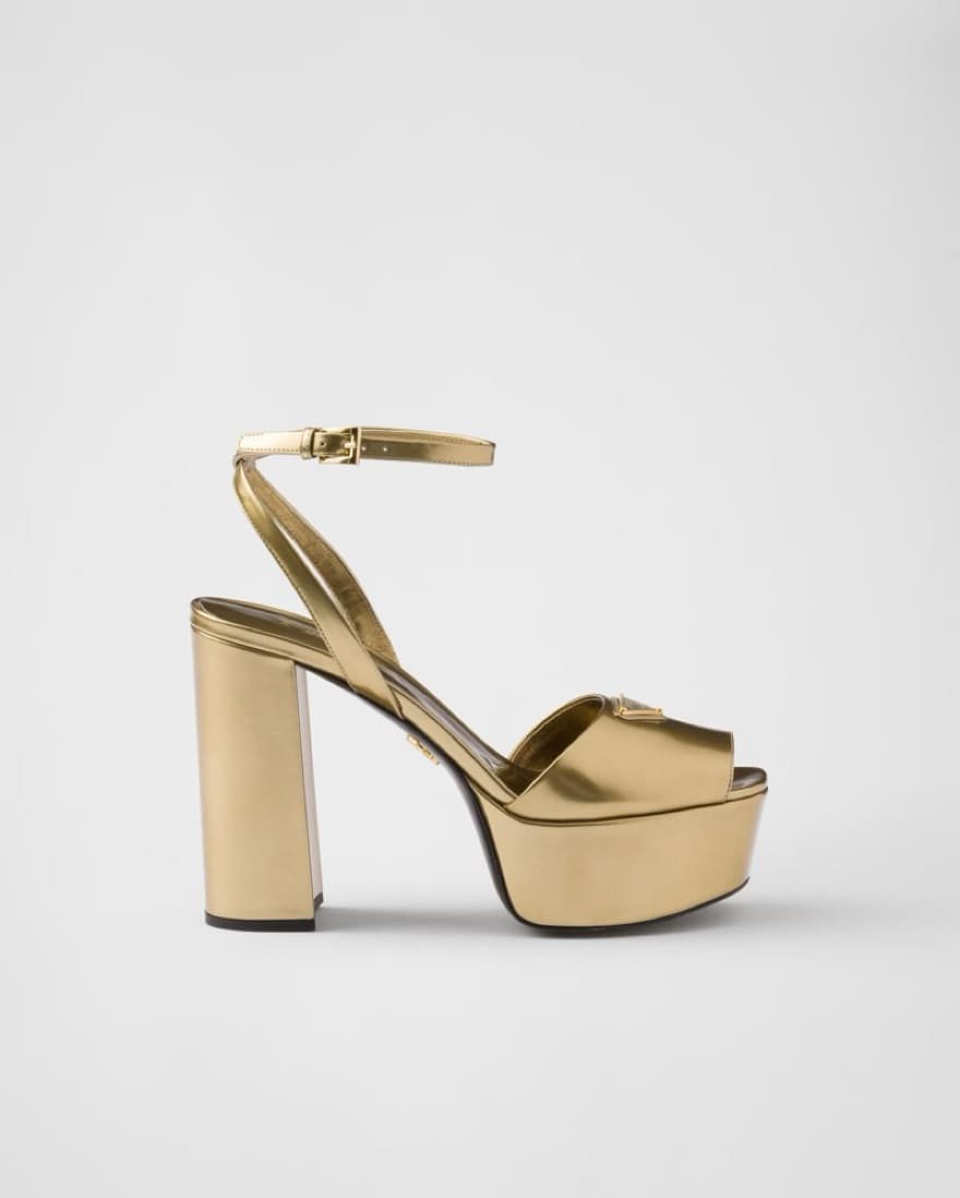 Prada Metallic leather platform sandal - Image 2