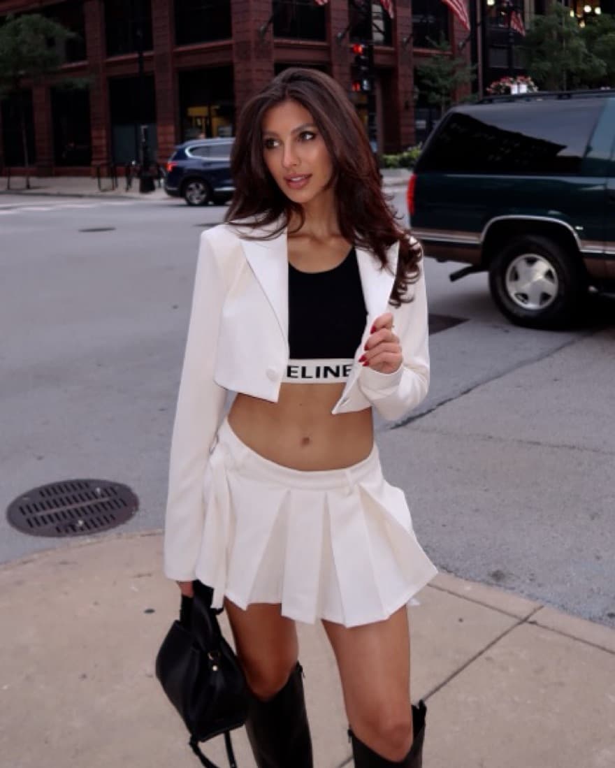 Camila Coelho Cropped Blazer & Skirt - Image 3