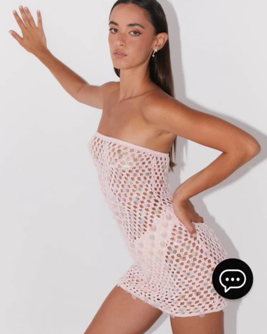 Montana Sequin Crochet Mini Dress - Image 3