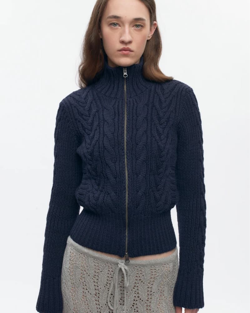 Kotn Cable Knit Zipup - Image 2