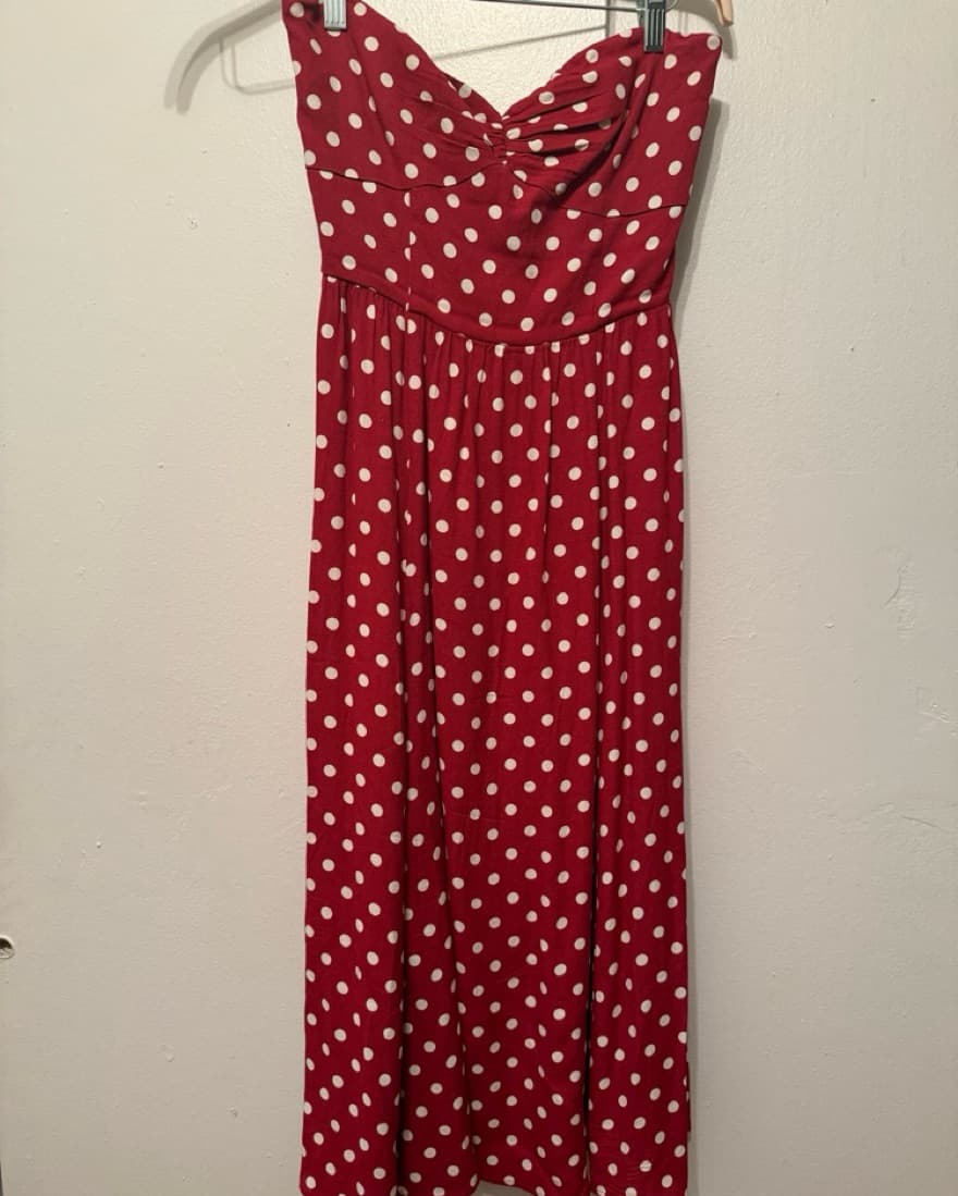 Reformation Polka Dot Midi Dress - Image 4