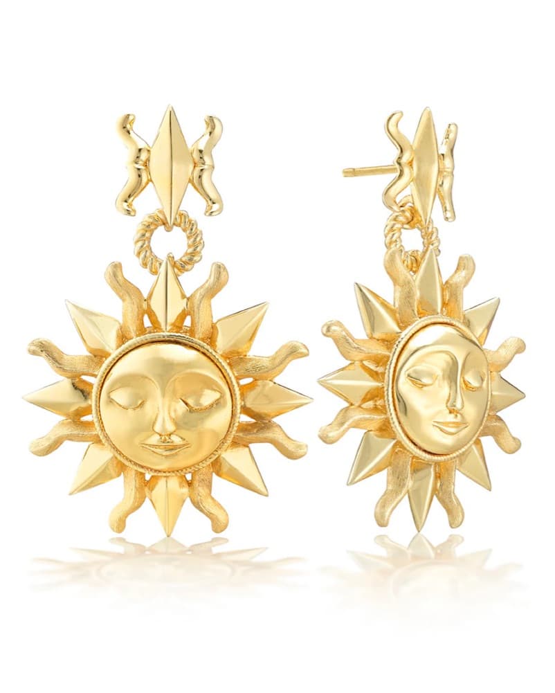 Soleil Drop Earrings- gold  - Image 3