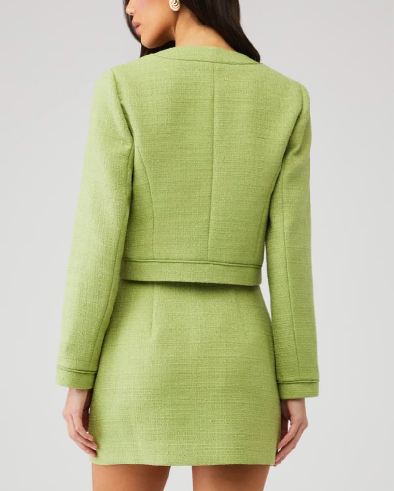 ÊTRE AIMÉ Chic Green Tweed Suit Set - Image 4