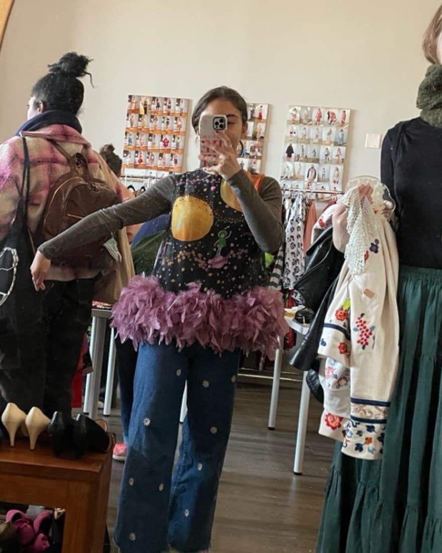 Dauphinette Feathered Shirt - Image 2