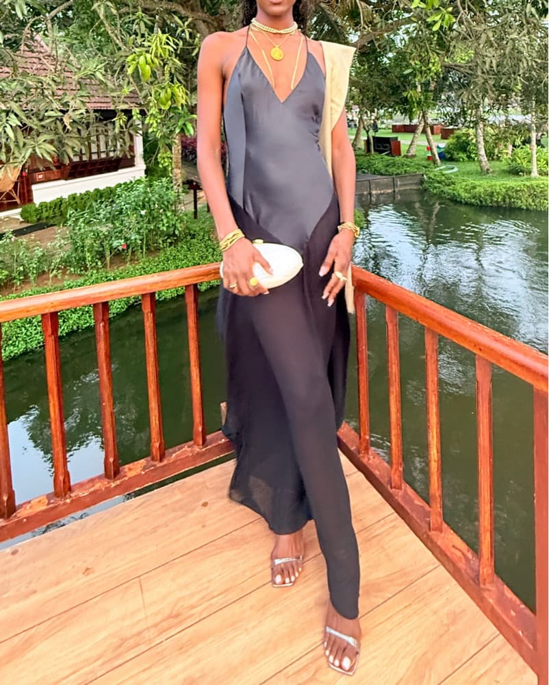 Victoria Beckham X Mango Silk BlackDress - Image 2