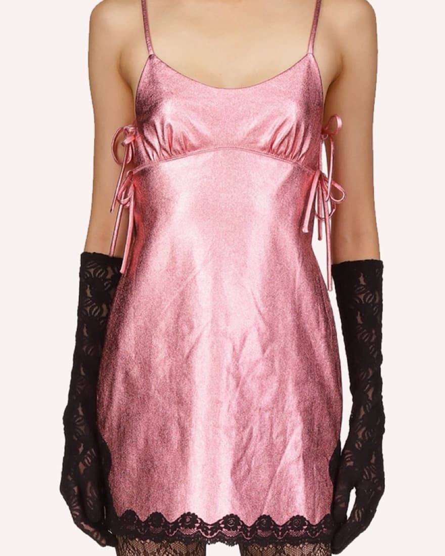 Anna Sui Pink Metallic Mini Dress - Image 2