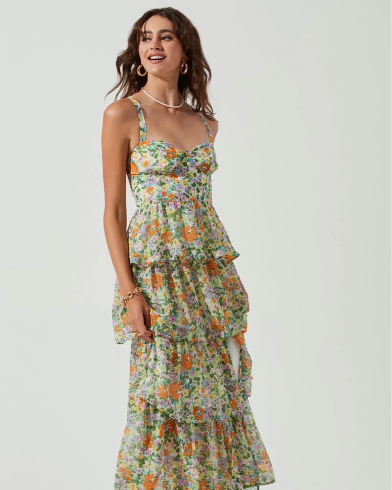 ASTR Tiered Floral Dress - Image 2