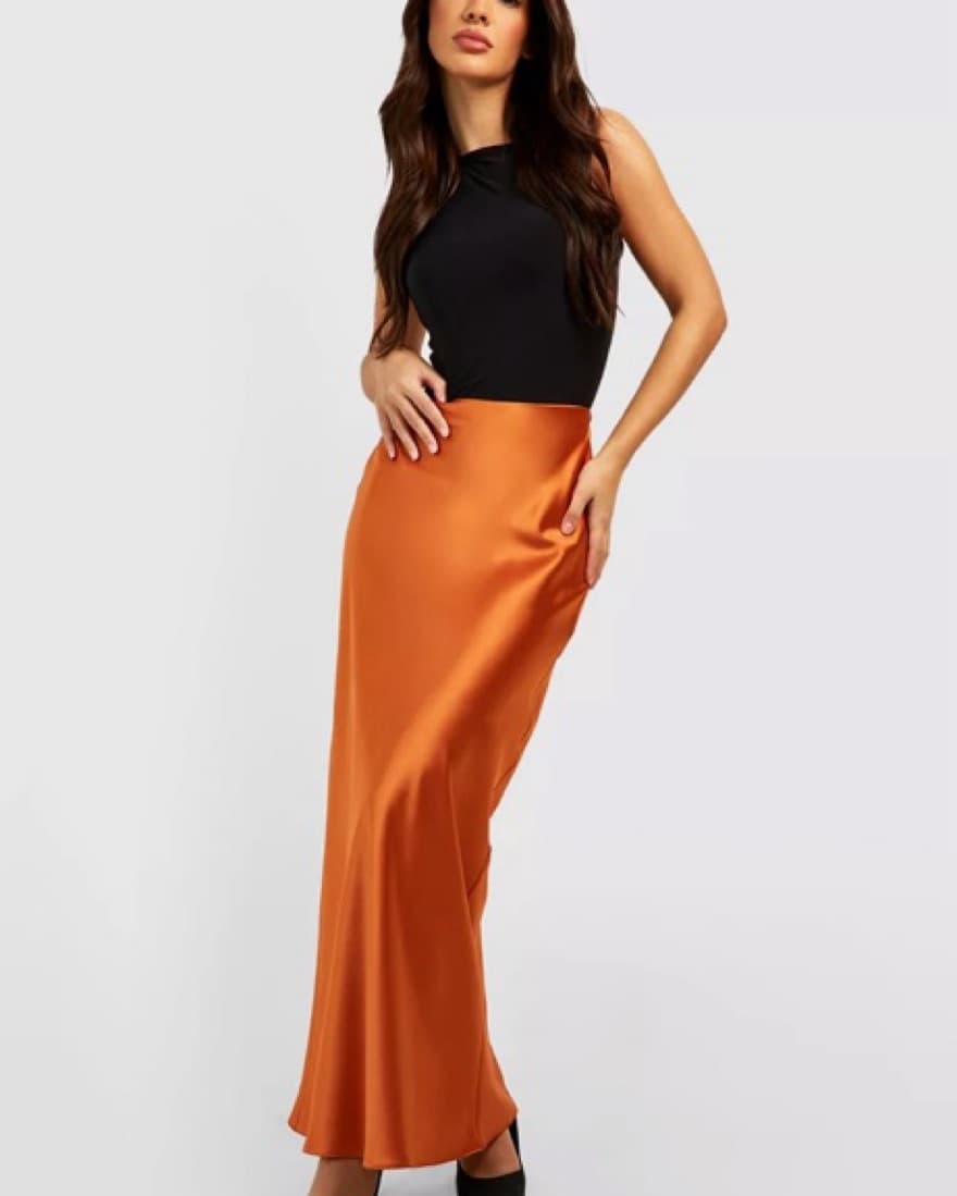 Orange Maxi Skirt - Image 1