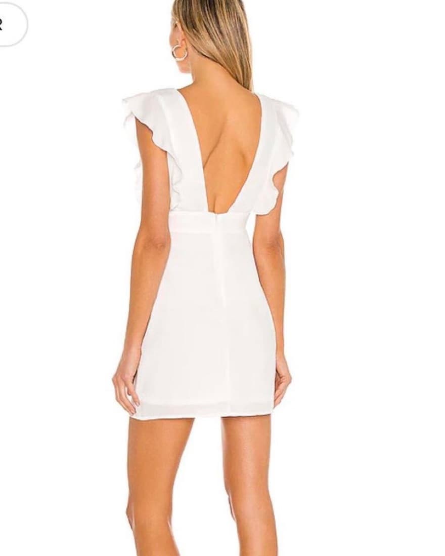 Harlow Mini Dress in White - Image 3