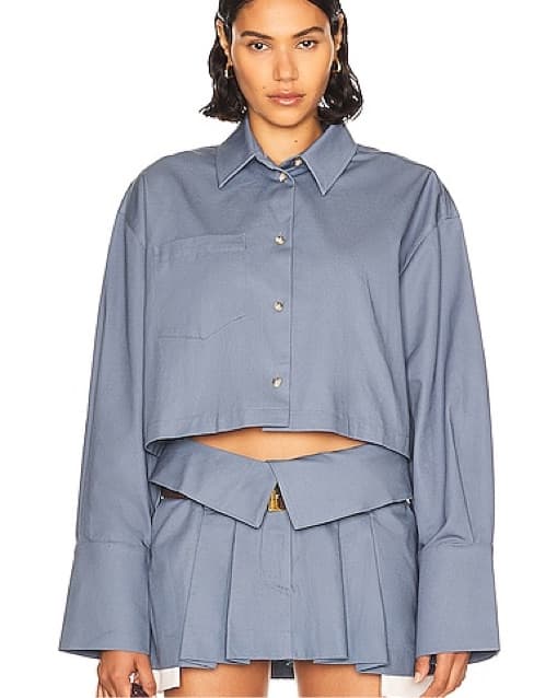 Chino Cropped Shirt & PIeated Mini Skort - Image 2